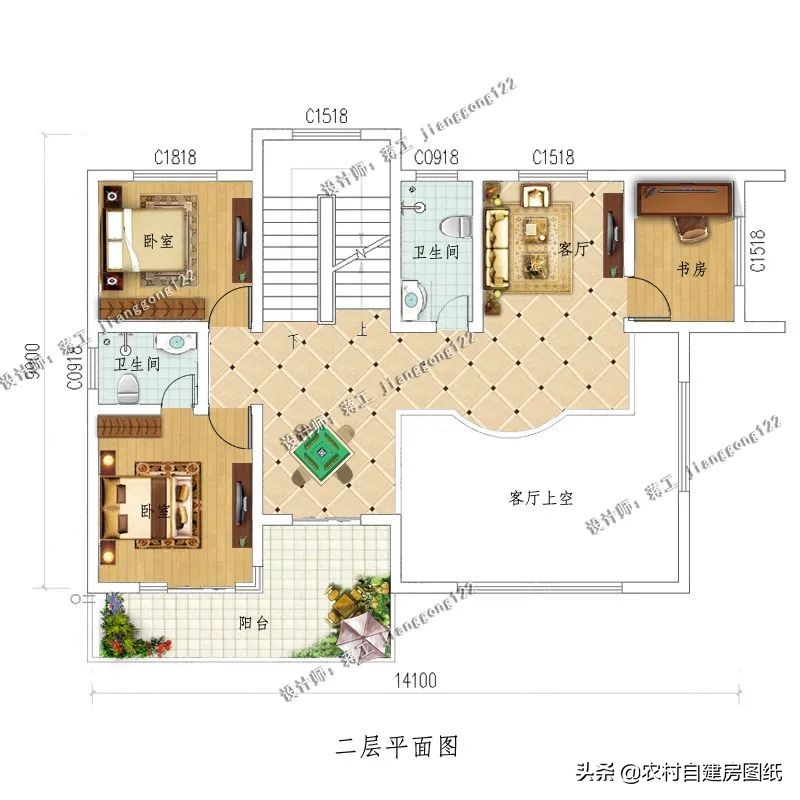 农村自建房设计图一层，一层农村一层自建房